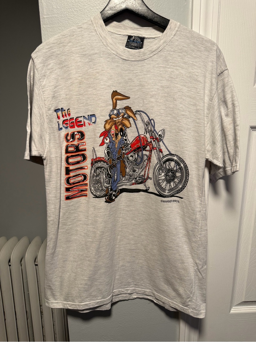 Vintage 90’s Wile E. Coyote Looney Tunes Motorcycle T Shirt Size Men’s Large